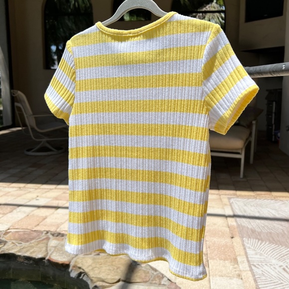 Forever 21 Girls Yellow and White Striped Shirt - Picture 6 of 14